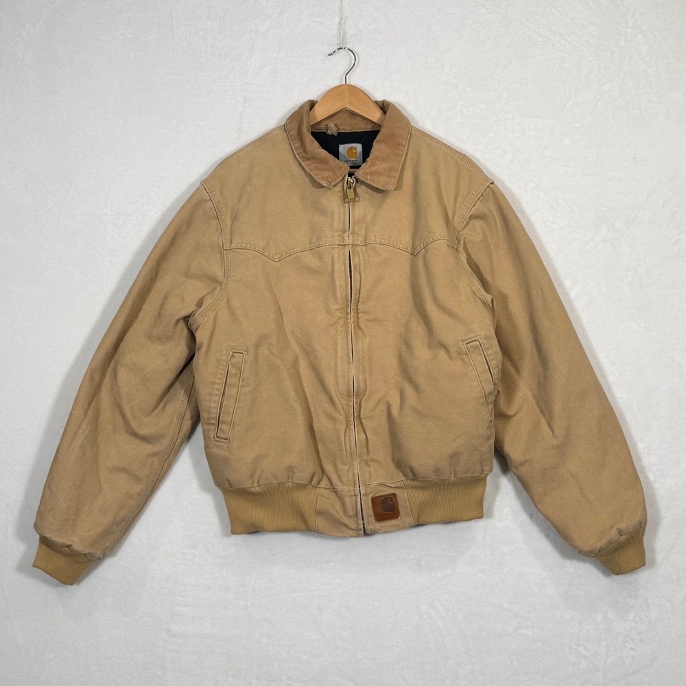 Carhartt Santa Fe Duck Canvas Tan Jacket Size Mens Large